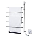 ZHIRCEKE Badezimmertuchholzkühler, elektrisch, unabhängiger Wandmontage-Plug-In-Handtuchheizung, Badezimmer, Edelstahl, Handtuchhalter, 45 W