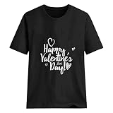 BOTCAM Valentinstag Shirt Gnome-Muster Basic Paare Lustig T Shirt Kurzarm Elegant Bluse Tops Sommer Oberteile T-Shirt Damen Mit Aufdruck Rundhals Partnerlook Tshirt Liebespaar Geschenk