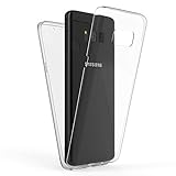 Kaliroo 360° Hardcase kompatibel mit Samsung Galaxy S8 Hülle, Klare Transparente Full-Body Handyhülle, Slim Hardcover mit Silikon Bumper & Display-Schutz, Clear Phone Case Rundum-Schutz Handy-T