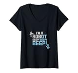 Damen I'm a robot I Roboter Computer PC T-Shirt mit V