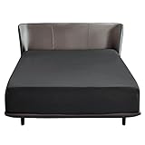 BEDSURE Spannbettlaken 180x200cm Boxspringbett Topper - Mikrofaser Bettlaken 180x200 cm schwarz für Matratze bis 30 cm hohe, weiches Spannbetttuch L