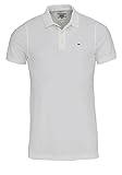 Tommy Jeans Herren Original Fine Pique Polo Shirt, Weiß (Classic White 100), L EU