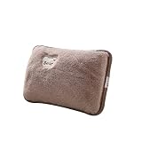 ZSR-haohai Warmwasserflasche Elektrische Ladeheizung Wiederaufladbare Wärmewasserbeutel Langlebige Kaninchenfell Weiche Handwärmer (Color : Chocolate Color)