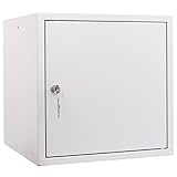newpo Schließfachwürfel | HxBxT 35 x 35 x 35 cm | Grau | Garderobe Schließfach Schließfachschrank Schließwürfel Spind Umkleideschrank Wertsachenschrank