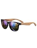 MIAROZ Amexi Polarisierte Sonnenbrillen ,Herren Damen Polarisierte Sonnenbrille, UV400 Sonnenbrille/ Walnuss Holz Sportarten Mode Sonnenbrille (Blau oder Dunkelgrün)