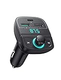 UGREEN Bluetooth FM Transmitter Auto Radio Adapter, 20W USB C Auto Ladegerät PD und QC netzteil mit Freisprecheinrichtung, 5.0 Wireless Bluetooth Musik Player unterstützt USB-Stick und TF