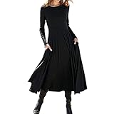 Valentinstag Boho Lange Kleider Langarm Damen Vintager Elegant O-Ausschnitt Partykleid Nahtverlauf Sommerkleider Langarm Wickelkleid Abendkleider Blumendruck Maxikleid Strandkleid Maxikleider 2022