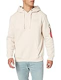 ALPHA INDUSTRIES Unisex Back Print Kapuzenpullover, Jet Stream White/White, XXL