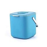 XYECPRG Badezimmer-Bin, Trash Can Kunststoff Küche Lebensmittel Waste Abfalleimer mit Abtropffläche Müllbehälter Zubehör Werkzeuge Korb (Color : Blue)