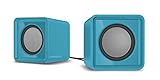 Speedlink TWOXO Stereo Speakers - USB Lautsprecher mit Stereo Sound und Klinkenstecker für Büro/Home Office (5W RMS Ausgangsleistung) für Gaming/Musik/PC/Notebook/Laptop, türkis (Generalüberholt)