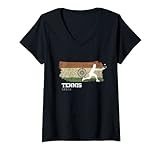Damen Tennis Indien Flagge Damen Tennis Girl Player Tennis T-Shirt mit V