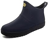 GURGER Gummistiefel Herren Warm Gefüttert Kurz Kurzschaft Regenstiefel Winter Wasserdicht Gummistiefeletten Regenstiefeletten Männer Navy Blau Größe 43