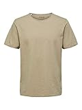 SELECTED HOMME Herren SLHMORGAN SS O-Neck Tee W NOOS T-Shirt, Chinchilla, S