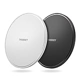 THREEKEY Fast Wireless Charger Ladepad, kabelloses [2 Pack] 10W Ladegerät Ladestation, Qi-Zertifiziert, Kompatibel mit iPhone 13/mini/pro/12/11 Series/XS MAX/X/8 Plus/Samsung Galaxy S10/9/8/ usw, Weiß