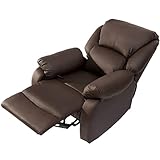 DDCHH Push Back Sessel, Fernsehsessel TV Sessel mit Liege- & Relaxfunktion, Leder Sofa Tilt Sofa Liegestühle, Kunstleder Schaumstoff, Maximale Belastung 150kg,Brow