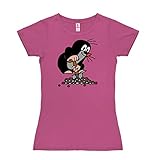 Logoshirt - TV - Der kleine Maulwurf - Schaufel - T-Shirt Damen - pink - Lizenziertes Originaldesign, Größe S