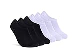 Sneaker Socken Herren 39-42 Füßlinge Damen Schwarz Weiß 6 Paar unsichtbare kurze Socken 16805 (Schwarz+Weiß 39-42)