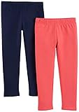 Simple Joys by Carter's 2-pack Fleece Leggings Hose, Rosa/Marineblau, 5T, 2