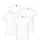 PUMA 4er Pack R-Neck T-Shirts, Farbe:Weiß, Größe:M, Artikel:4er Pack R-Neck weiß_