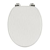 WOLTU #2 Premium WC-Sitz Toilettensitz mit Absenkautomatik, MDF Holzkern, Softclose Scharnier, Antibakteriell, Desgin Dé