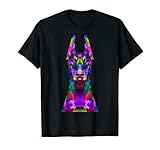 Dobie Dobermann Pop Art Porträt für Hundebesitzer T-S