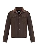 Giolshon Herren Kunstleder Jacke, Bikerjacke für Frühling Herbst und Winter 21185 Kaffee M