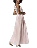 APART Damen Abendkleid aus angekräuseltem Chiffon, Puder, 34