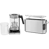 WMF Lumero 3in1 Glas-Wasserkocher 1,6 l, 360° Grad Ausgießfunktion, Teekocher, Babynahrung-Erwärmer & Lumero Toaster Langschlitz mit Brötchenaufsatz, 2 Scheiben, XXL, Einseitiges T