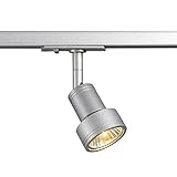 SLV LED Strahler 1-Phasen PURI | Dreh- und schwenkbarer Schienen-Strahler, LED Spot, Deckenstrahler, Deckenleuchte, Schienensystem, Innenbeleuchtung, 1P-Lampe | GU10 QPAR51, silberg