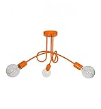 Light-Home Edison Deckenbeleuchtung Lampen Deckenlampen - Deckenlampe Industrial für Wohnzimmer Schlafzimmer und Esszimmer aus Metall - Pendelleuchte 3-Flammig - Orang