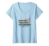Damen Lustig, dass es mehr als 2 Geschlechter für zwei Männer gibt T-Shirt mit V