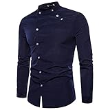 Ocuhiger Herren Mode Klassische Formelles Hemd Slim Regular Standard Fit Business Hemden Mit Knöpfen Lässige Langarm Shirt Umlegekragen Bluse Für Männer Einfarbig M