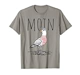 Moin Digga Spruch T-Shirt I Möwe Vogel See Meer Segeln T-S