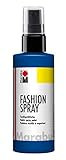 Marabu 17190050258 - Fashion Spray marineblau 100 ml, Textilsprühfarbe, m. Pumpzerstäuber, für helle Textilien, weicher Griff, einfache Fixierung, waschbeständig bis 40°C, tolle Effekte auf S