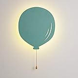 Lights4fun Mintgrüner LED Luftballon aus Metall Wandleuchte Nachtlicht batteriebetrieb