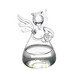 YLWL Satz niedliche klare Glas-Engel-Form-Blumen-Pflanzen-hängende Vase-Hochzeits-Dek