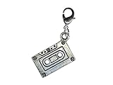 Miniblings Kassette MC Tape Charm Musik Zipper Pull Mixtape Band Silber - Handmade Modeschmuck I Kettenanhänger versilbert - Bettelanhänger Bettelarmband - Anhänger für Armb