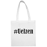 Tasche #Uelzen Größe 38x42 Farbe Weiss Druck Schw