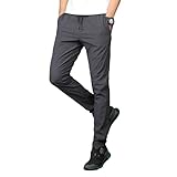 Huntrly Herren Freizeithose Frühling und Herbst Dünne, einfache und vielseitige Slim Stretch Hose Geeignet für Outdoor Laufen Fitness Sporthosen 5XL