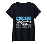 Damen Chicago Mittwoch Shirt — Med Fire PD T-Shirt mit V