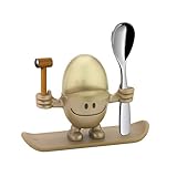 WMF McEgg Eierbecher mit Löffel, lustiger Eierbecher Kinder, Kunststoff, Cromargan Edelstahl poliert, spülmaschinengeeignet, g