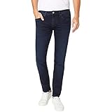 Pepe Jeans Herren Jeans Hatch Regular Waist - Slim Fit - Blau - Dark Blue Denim W28-W40 99% Baumwolle Stretch, Größe:33W / 34L, Farbvariante:Dark Blue Denim PM205895WP4