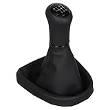 ICT Schaltknauf Schaltsack Schaltmanschette Echtleder, 6 gang kompatibel mit: Seat Leon II Typ 1P Altea Seat Toledo III 3 Typ 5P Naht schwarz (ohne LED)