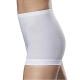 con-ta 5er Spar-Pack Damen Pagen-Schlüpfer mit Bein - Feinripp Unterhose - 100% Baumwolle - Weiß - Trockner geeignet (44, 5 X Weiß)