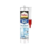 Pattex Perfektes Bad Sanitär Silikon, wasserfestes und schimmelresistentes Silikon für Bad und Küche, langlebige Dichtmasse für Fugen und Übergänge, weiß, 1 x 300