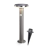 Solar Wegeleuchte Lena mit Bewegungsmelder - Lichtfarbe 4000K tageslichtweiß - 40 LED max. 400lm Lichtstrom - Abmessungen (D x H): 15,5 x 45 cm - Solarleuchte Standleuchte Pollerleuchte esotec 102594