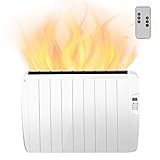 Heizkörper mit digitalem Thermostat 1500 Watt Elektroheizkörper mit 9 Rippen Elektro Heizplatte Radiator LCD-Display Digital Anti-Frost-Funktion Überhitzungsschutz Weiß von MICRO ENERGY SOLUTIONS