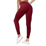 High Waist Leggings Damen Blickdichte Yogahose Bauchweg Laufhose mit Bauchkontrolle Sportshort Lauf Yoga Sport Hosen Honeycomb Sporthose für Damen M