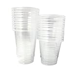 [200 Stück] Transparente Kunststoffbecher Einweg-Kunststoffbecher Partybecher Plastikbecher Wiederverwendbar Geburtstag Hochzeit Party und recycleb