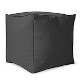 Green Bean© Sitzsack-Hocker 40x40x40cm mit EPS-Perlen Füllung - Fußhocker Fußkissen Sitz-Pouf für Sitzsäcke - Bodenkissen für Kinder und Erwachsene - Fußablage Sitzkissen Sitzhock